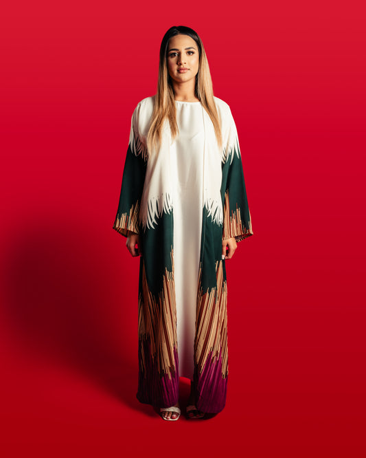 Strip Collection - Deep Autumn Open Abaya