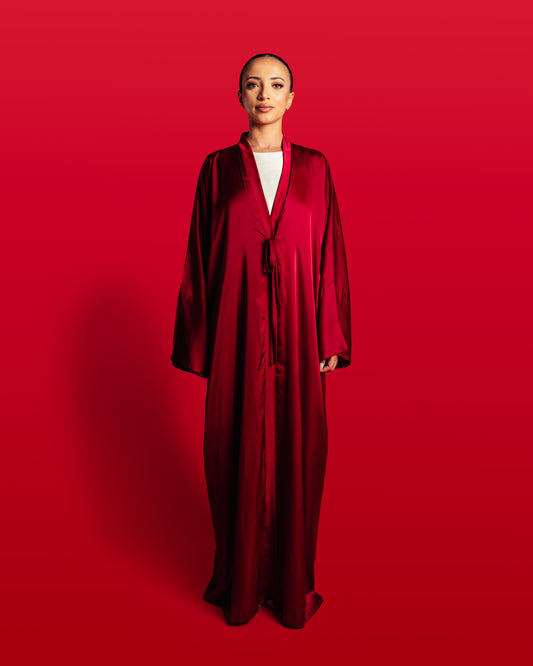 The Satin Collection - Ruby Open Abaya
