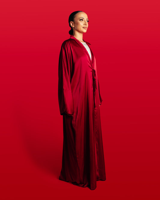 The Satin Collection - Ruby Open Abaya