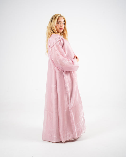 The Shimmery Collection - Baby Pink Open Abaya